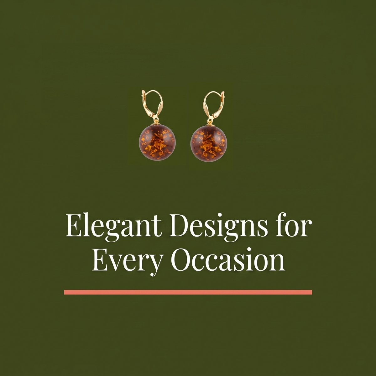 Amber Sphere Ear Rings