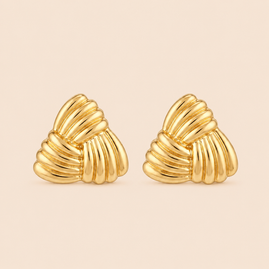Trigon Texture Ear Rings