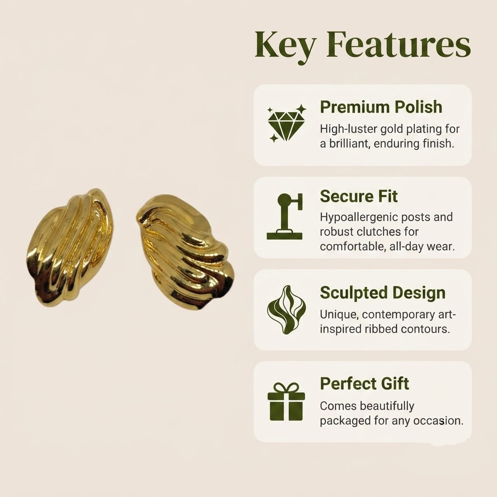 Golden Flora Ear Rings