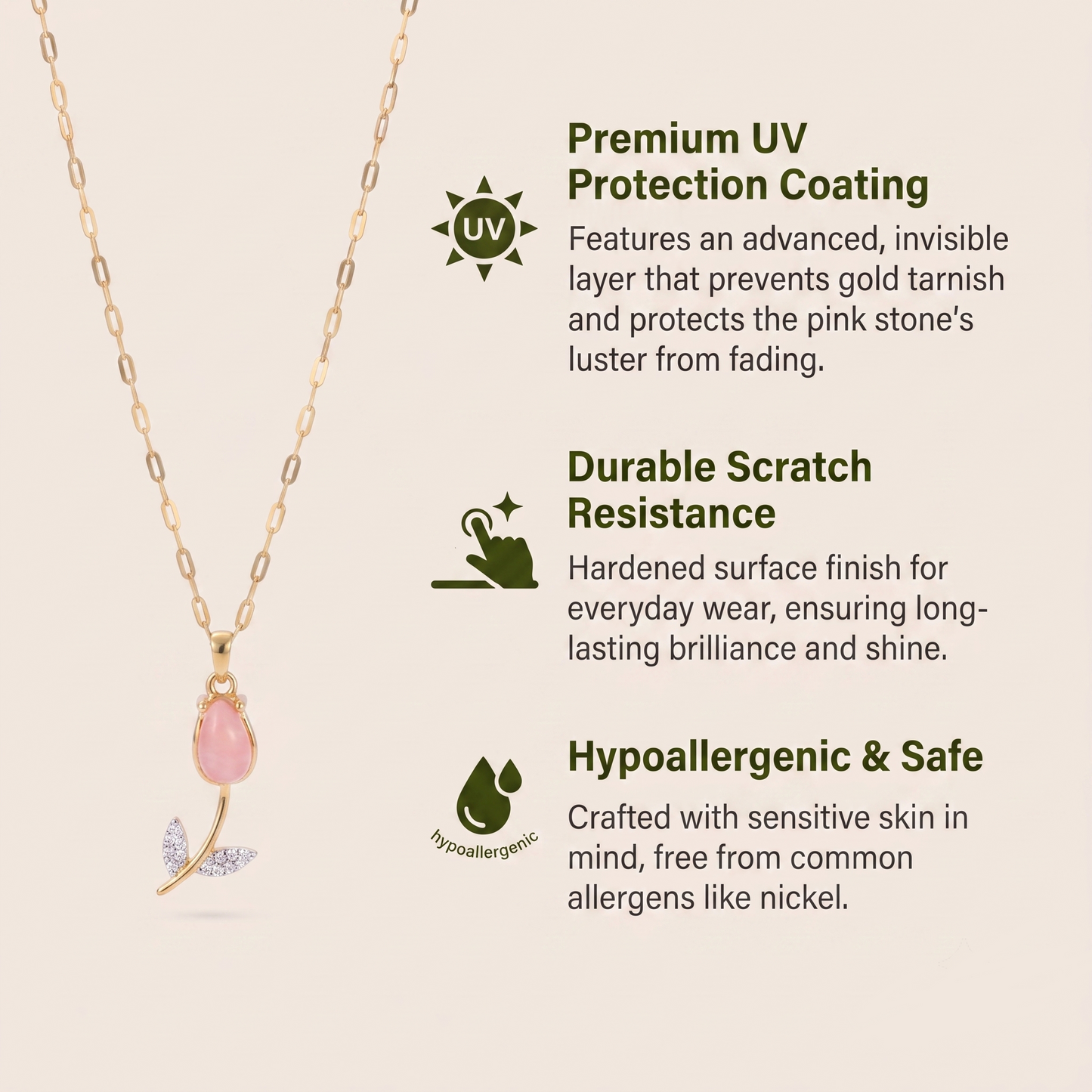 Blushing Tulip Necklaces