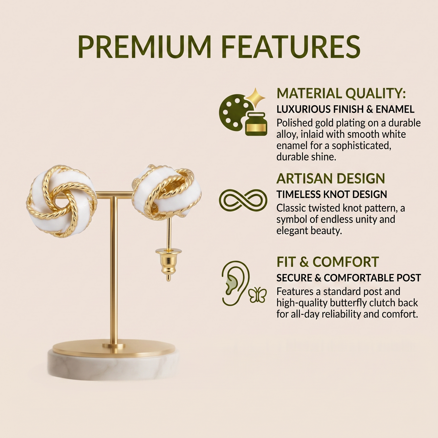 Interwoven Knot Ear Rings