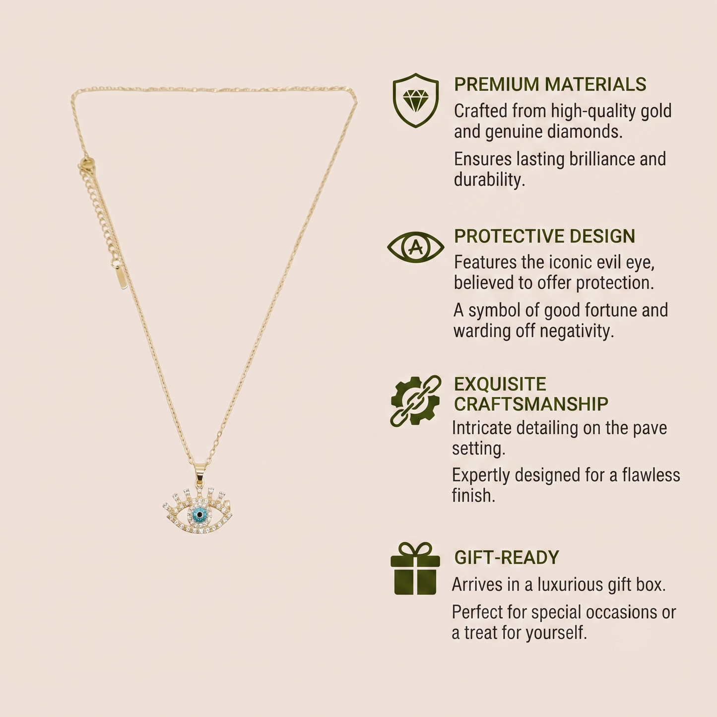 Mystic Protection Evil Eye Pendant Necklaces