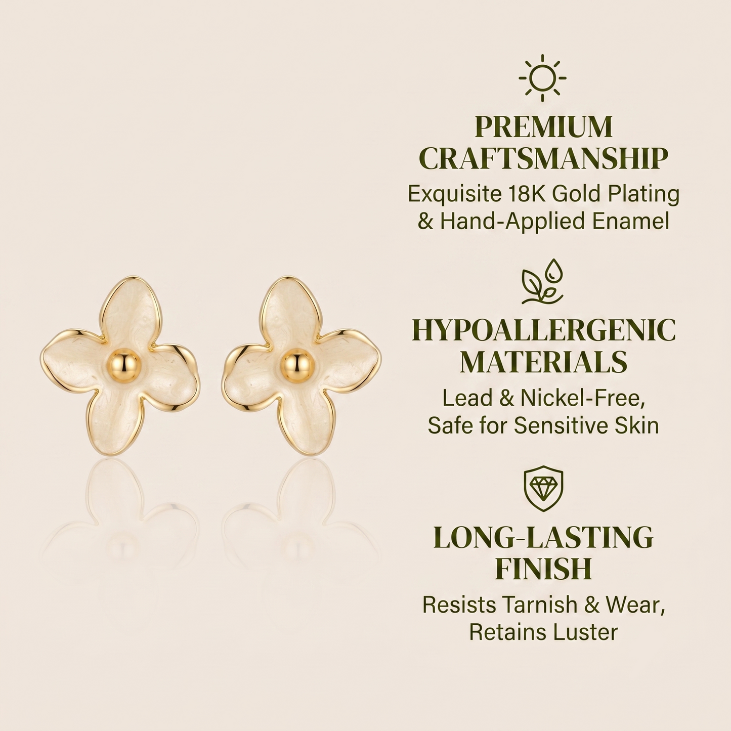 Four-Petal Flower Ear Rings