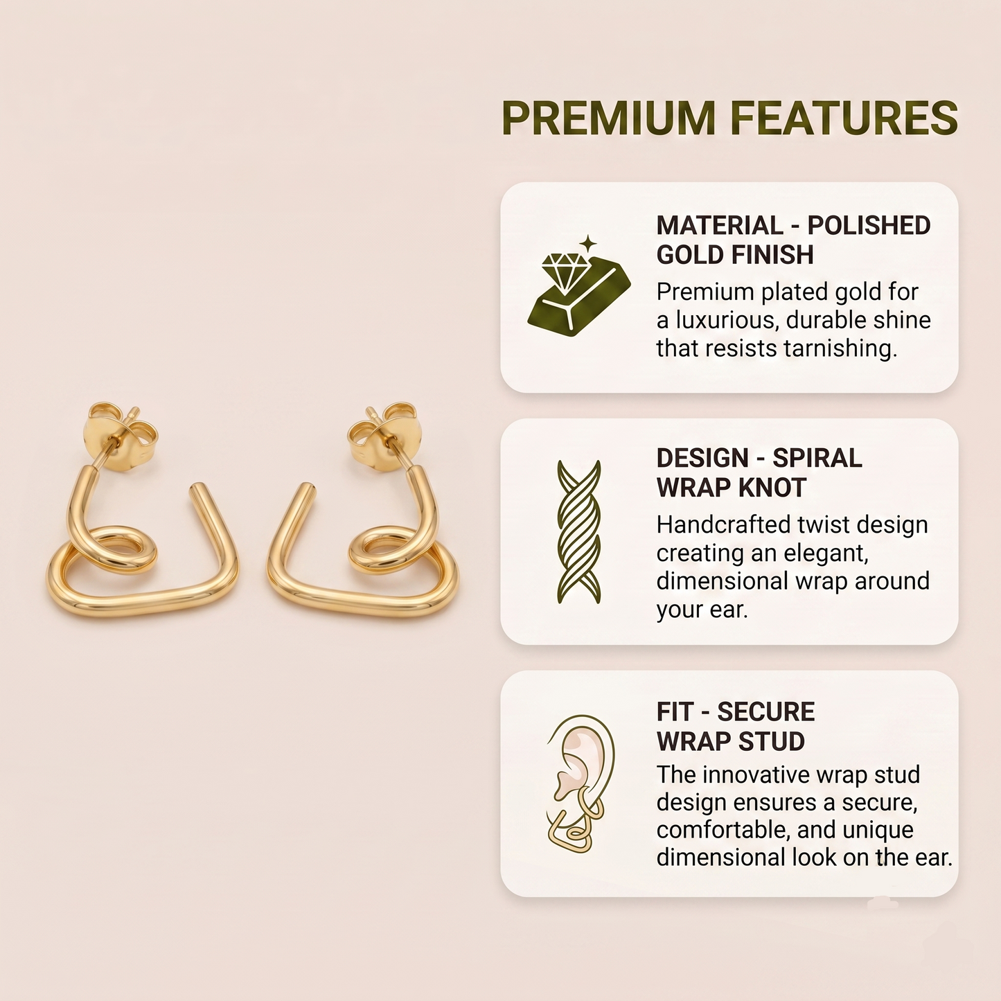 Square Hook Ear Rings
