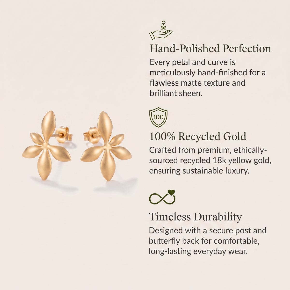 Verdant Petals Ear Rings