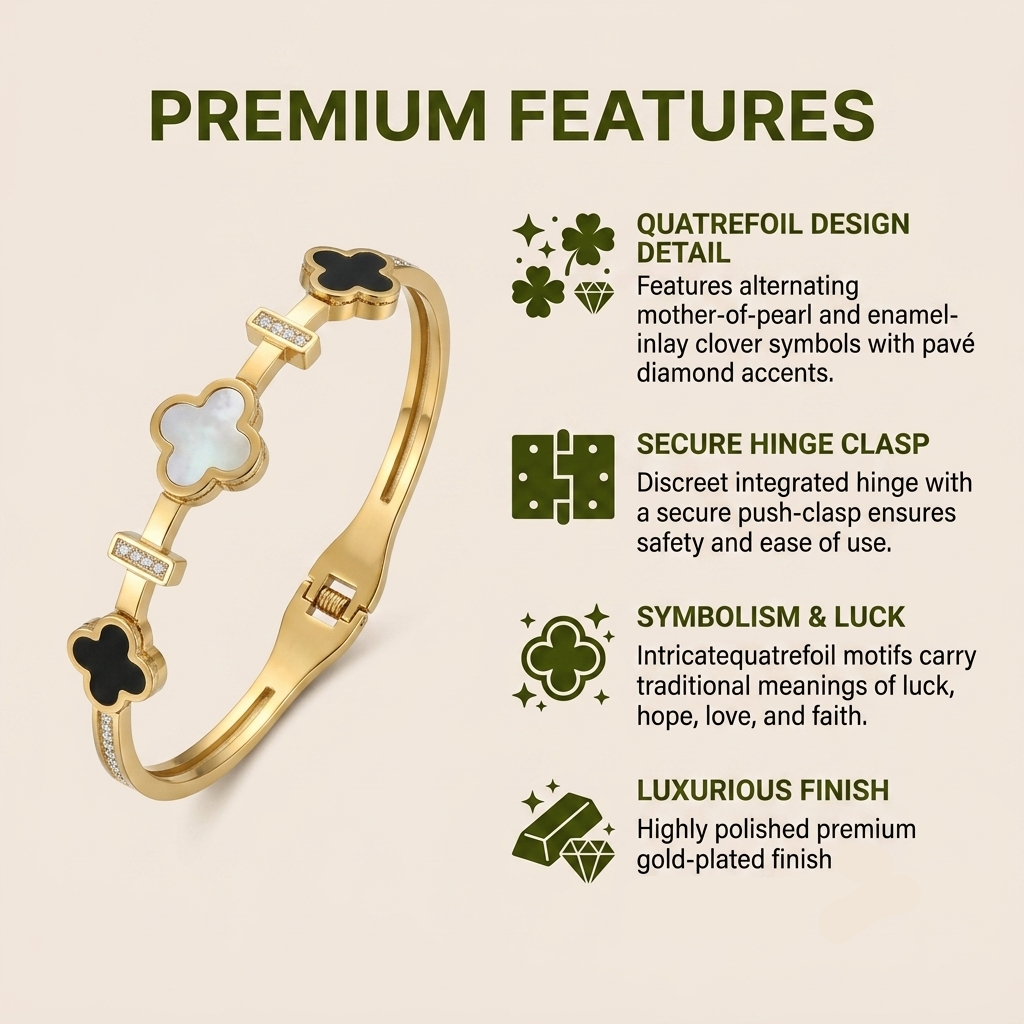 Clover Serenity Bangle Bracelet
