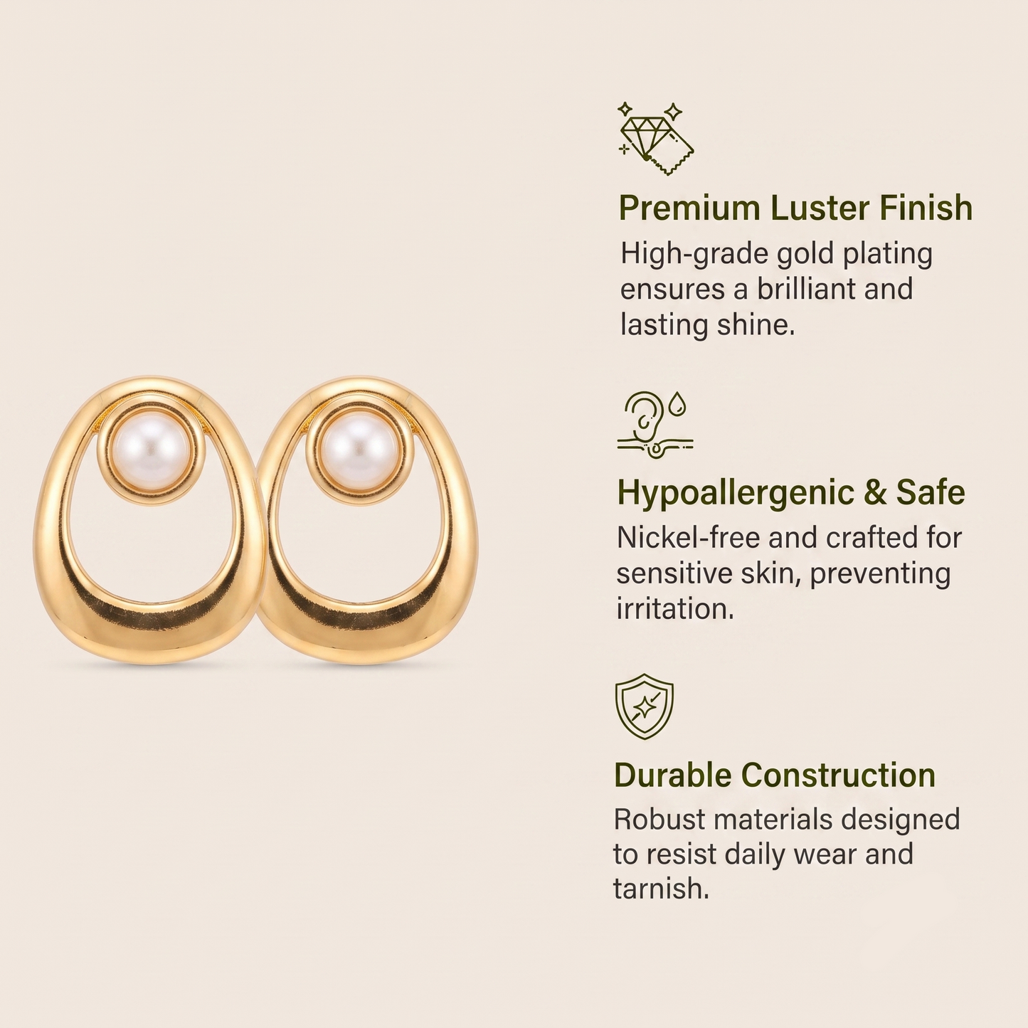 Pearl Circle Ear Rings
