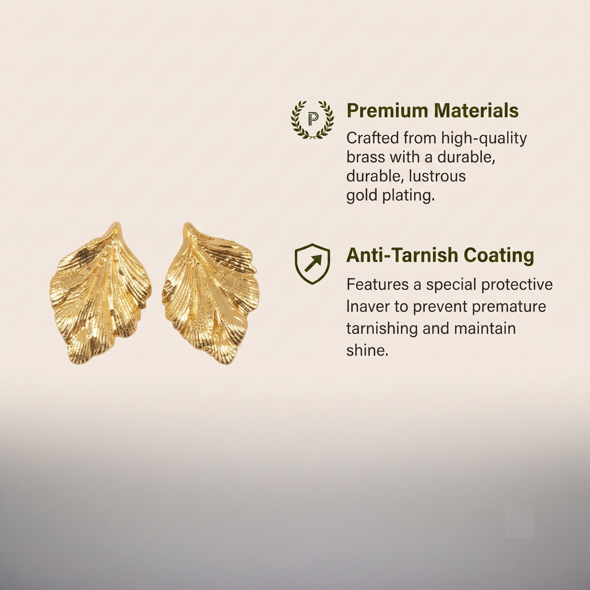 Leaf Texture Ear Rings