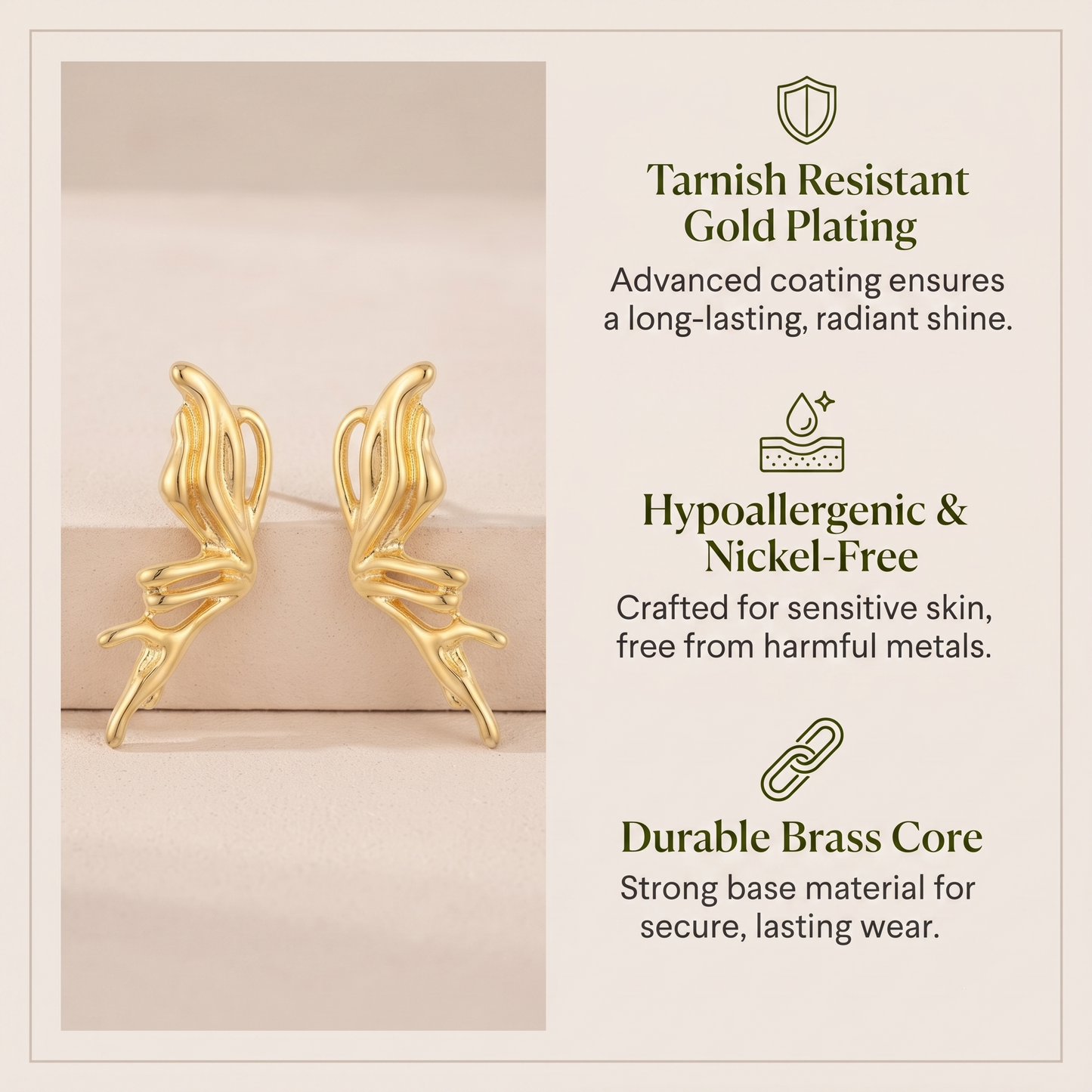Abstract Wing Ear Rings
