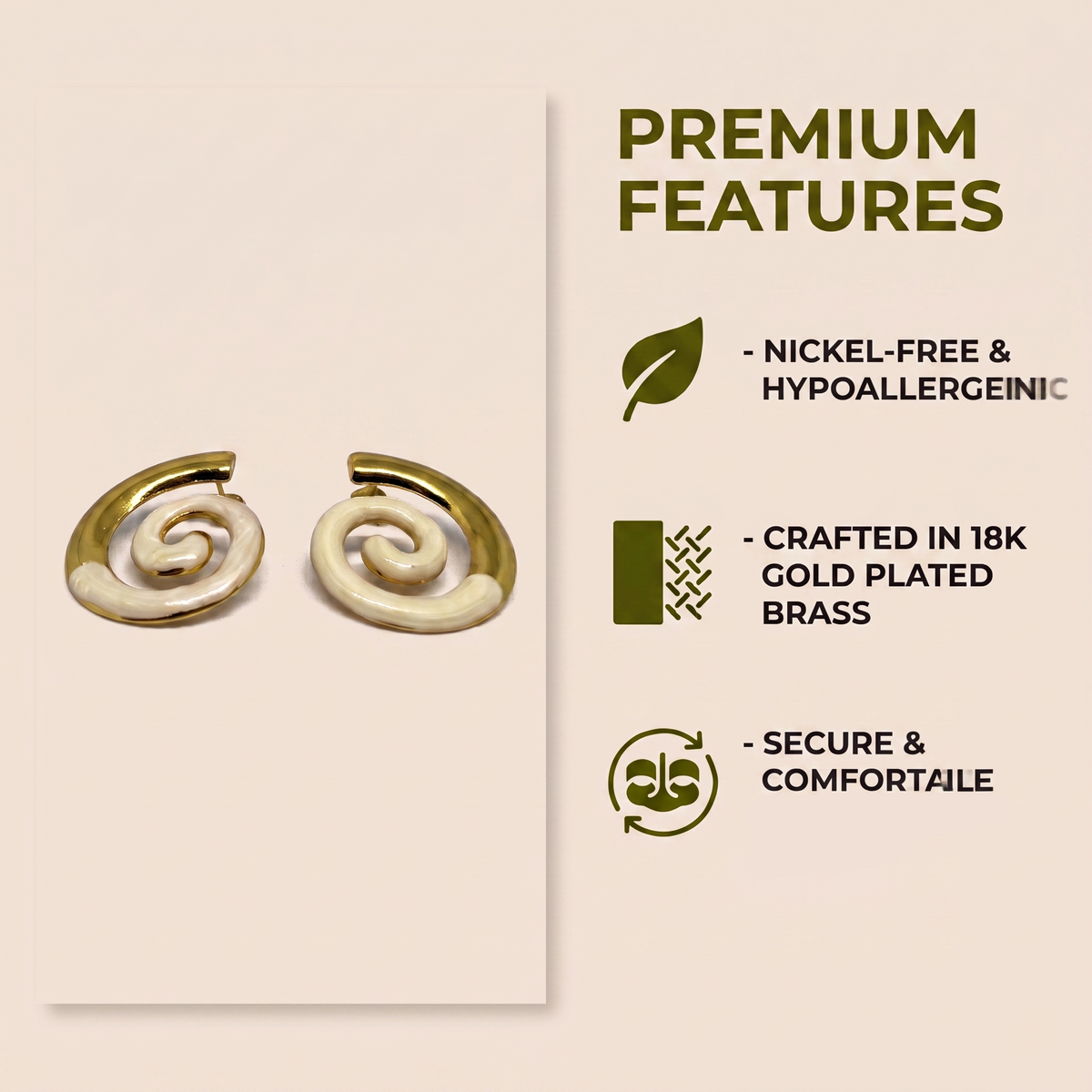 Spiral Shell Ear Rings