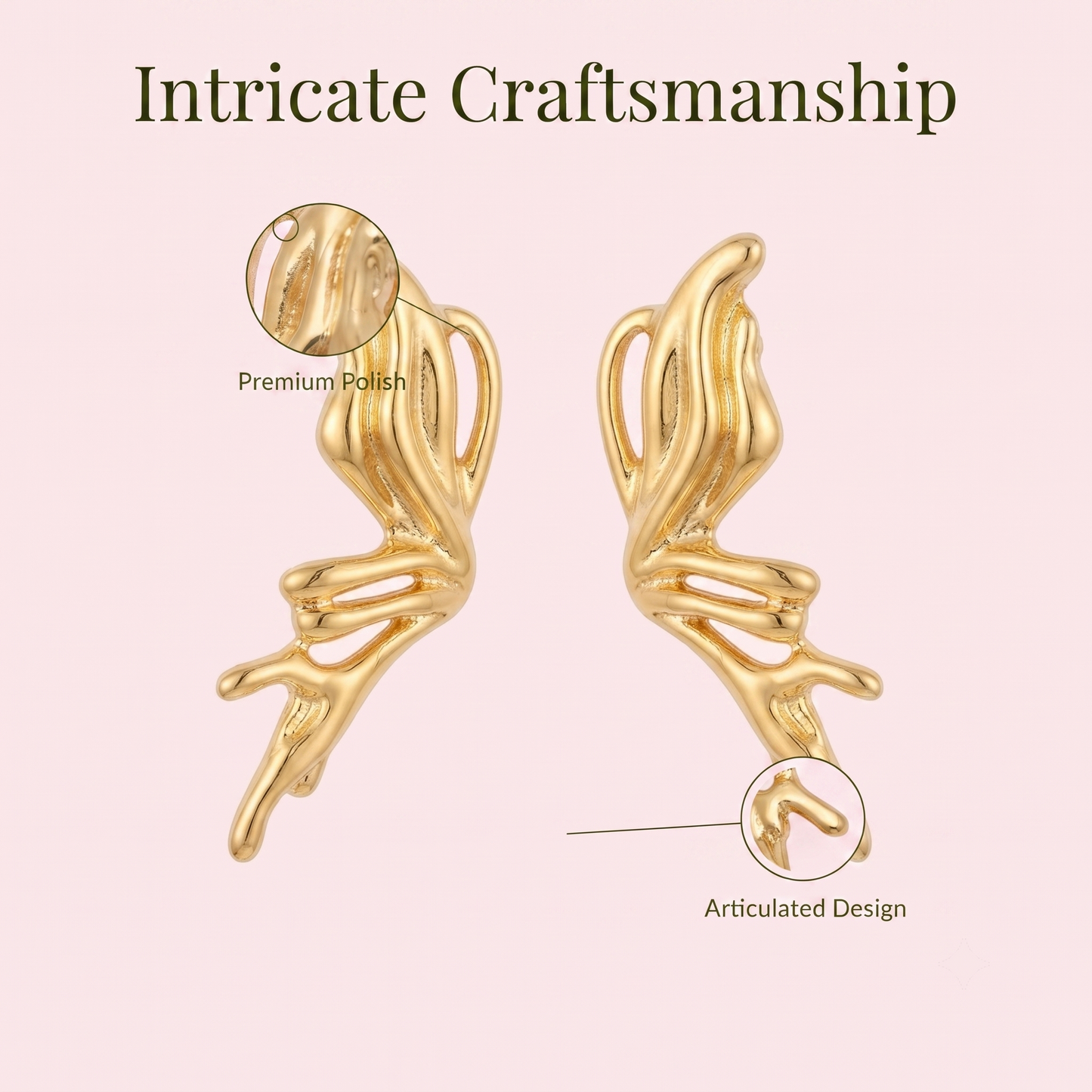 Abstract Wing Ear Rings