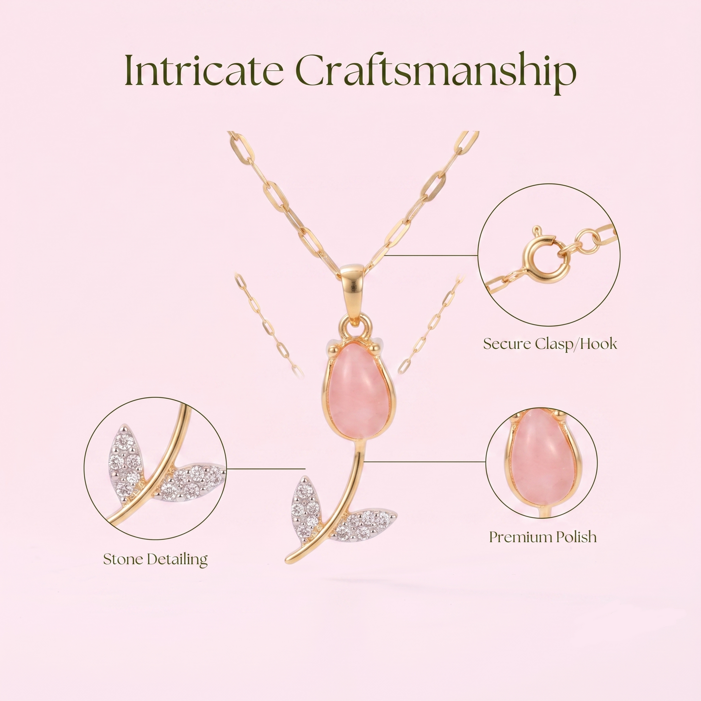 Blushing Tulip Necklaces