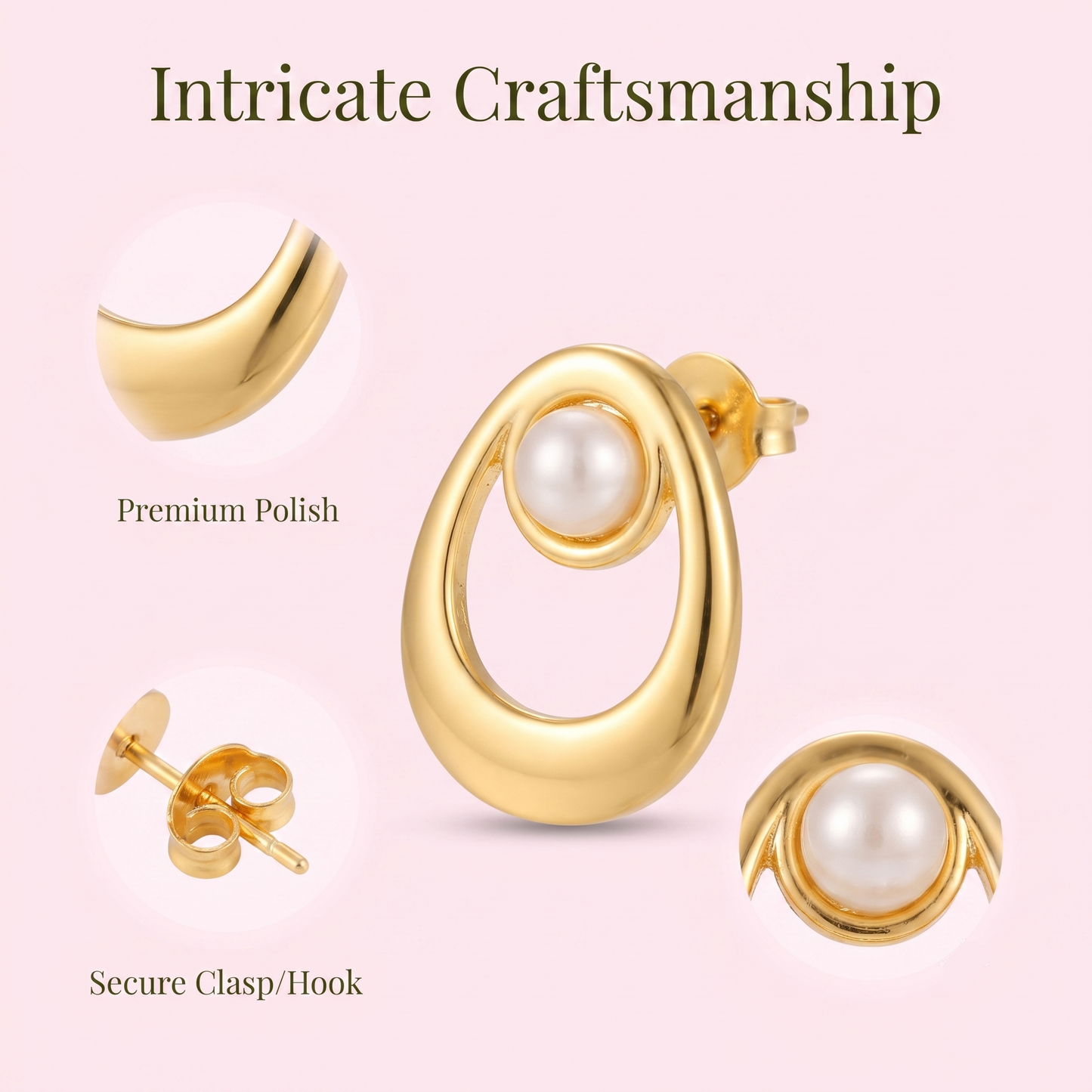 Pearl Circle Ear Rings