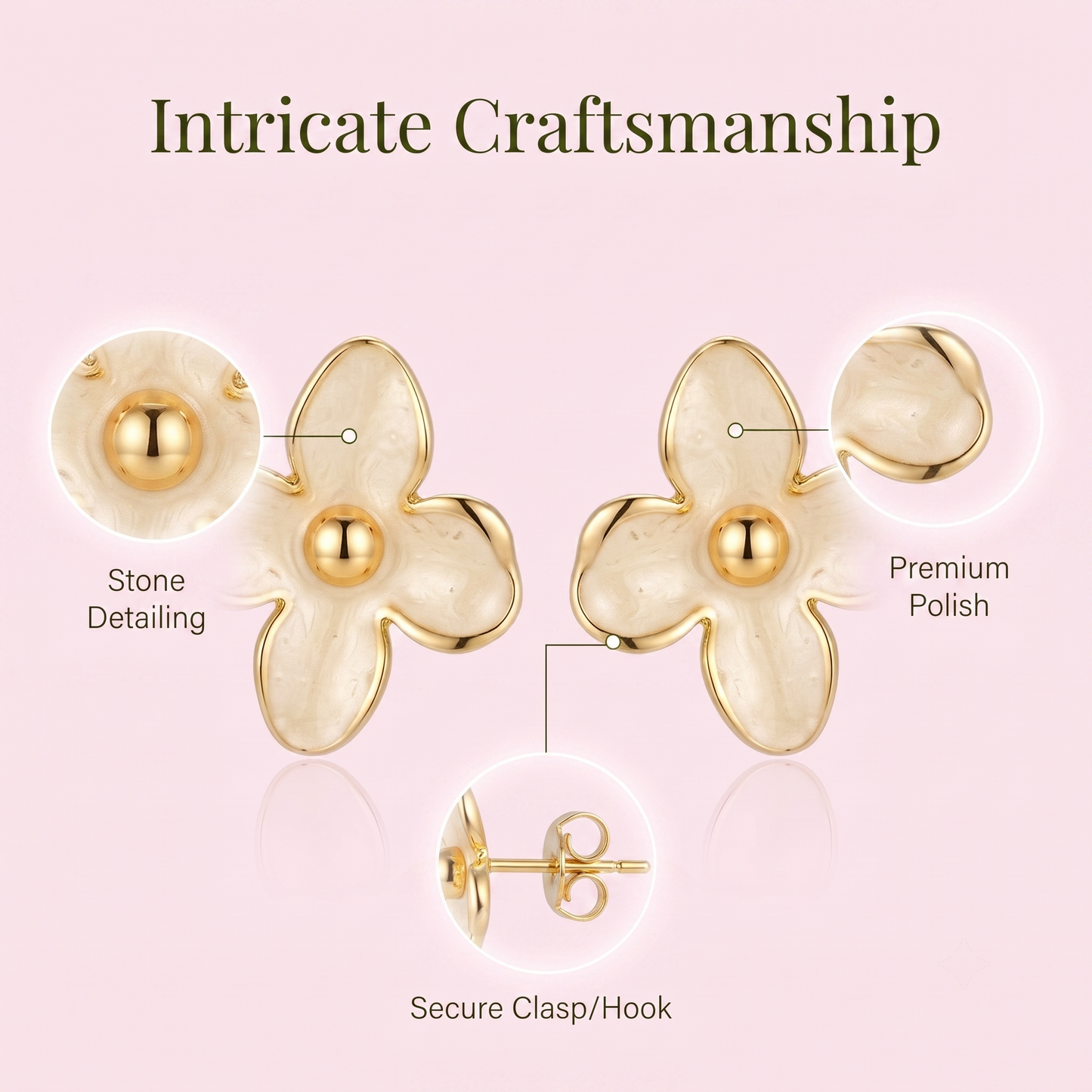 Four-Petal Flower Ear Rings