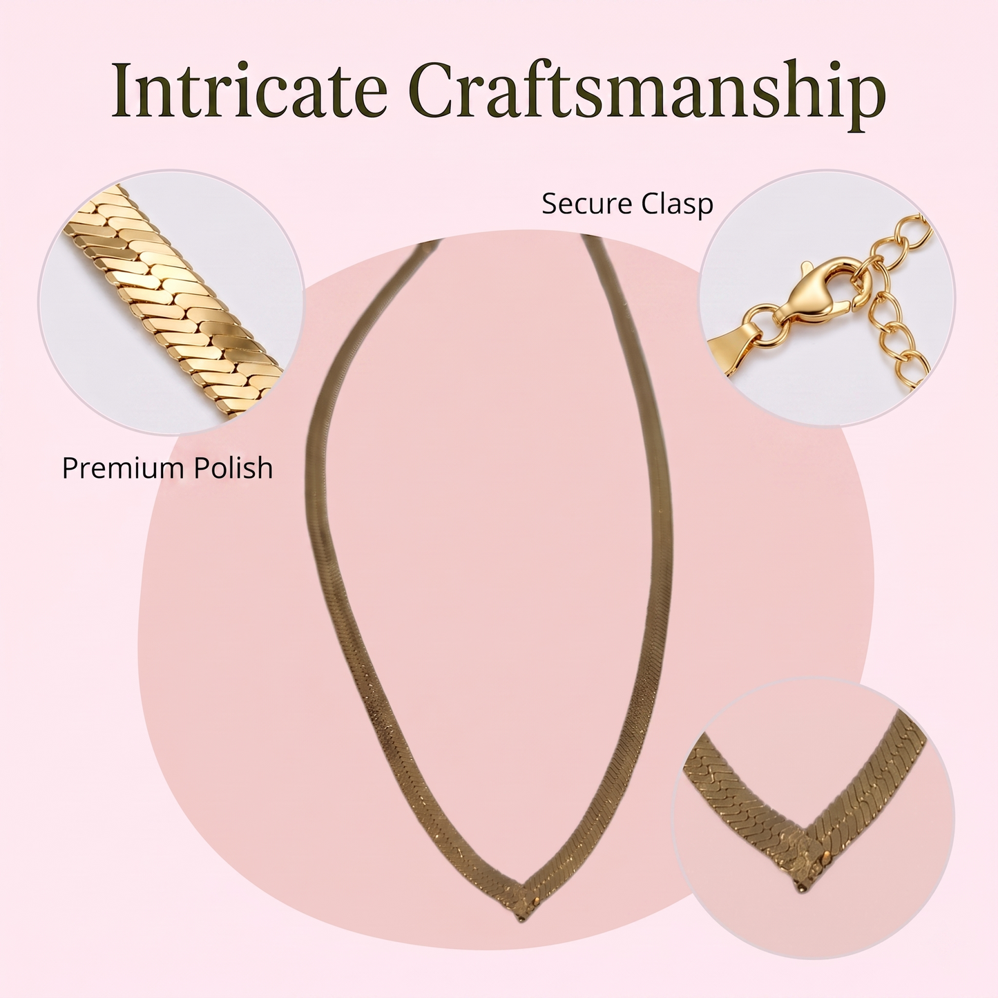 Classic V-Sleek Herringbone Necklace Necklaces