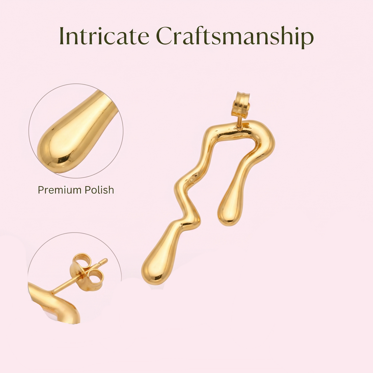 Wavy Drip Ear Rings