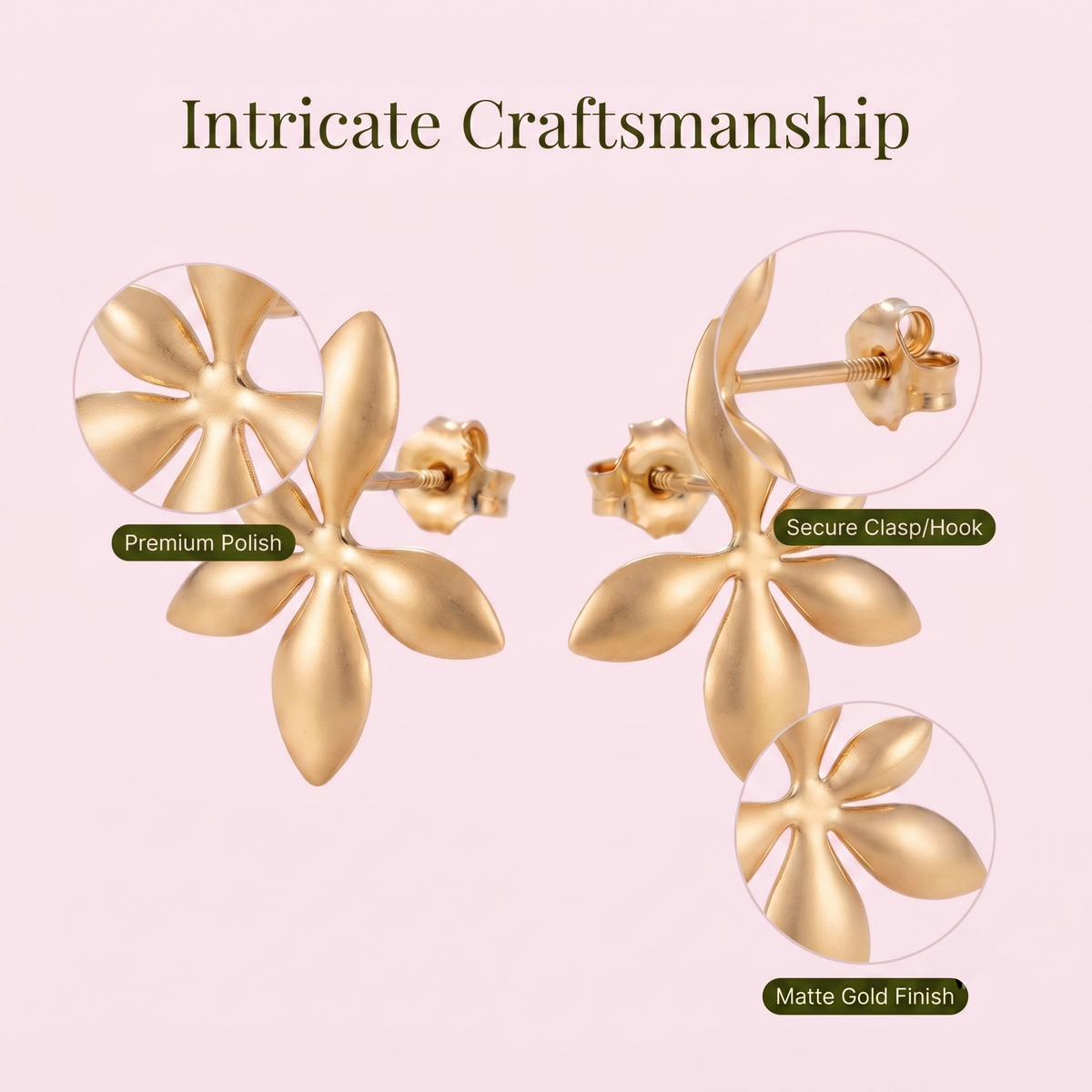 Verdant Petals Ear Rings