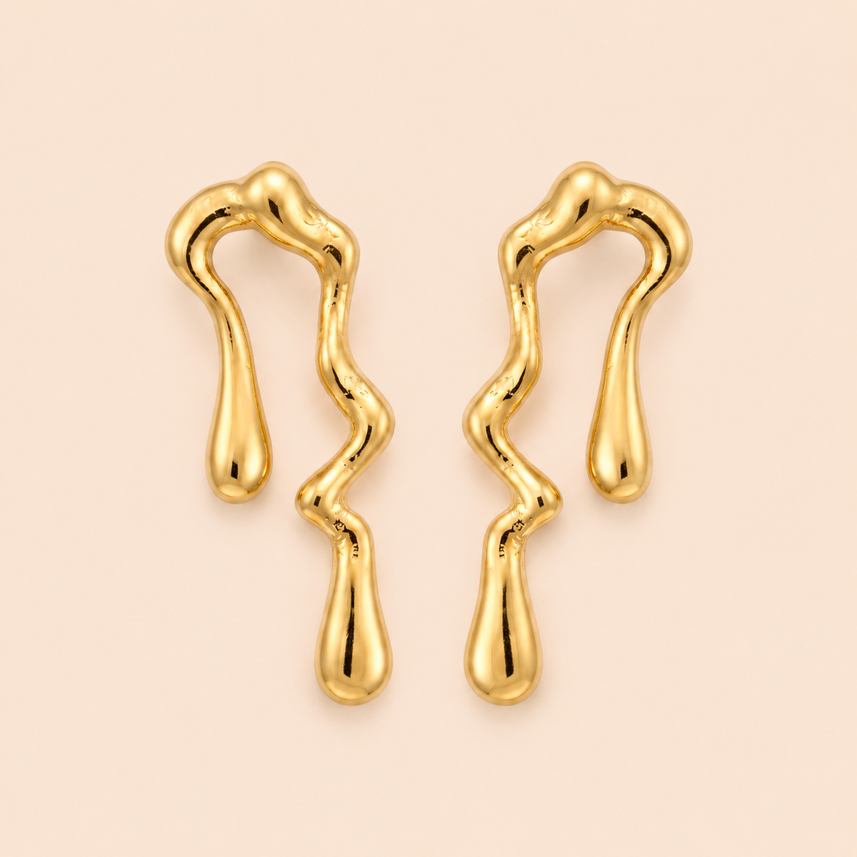 Wavy Drip Ear Rings