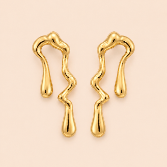 Wavy Drip Ear Rings