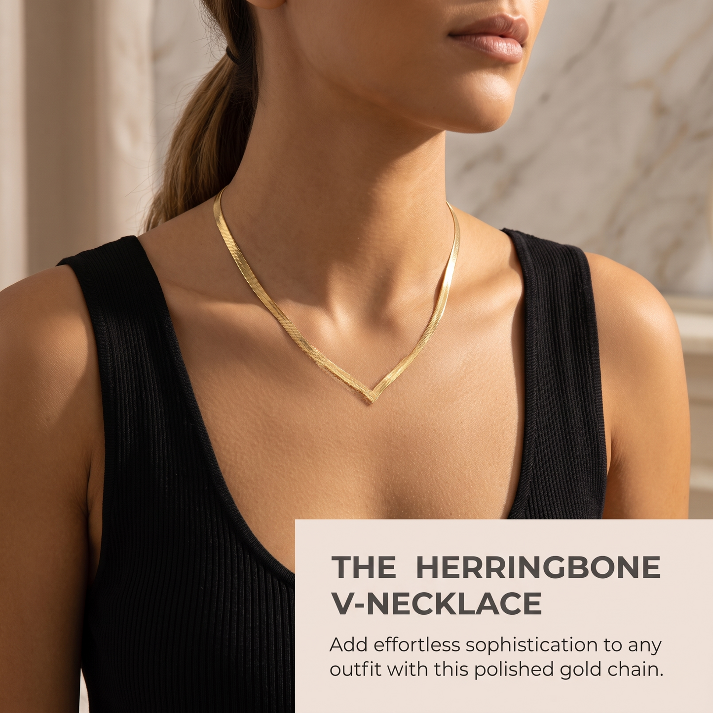 Classic V-Sleek Herringbone Necklace Necklaces