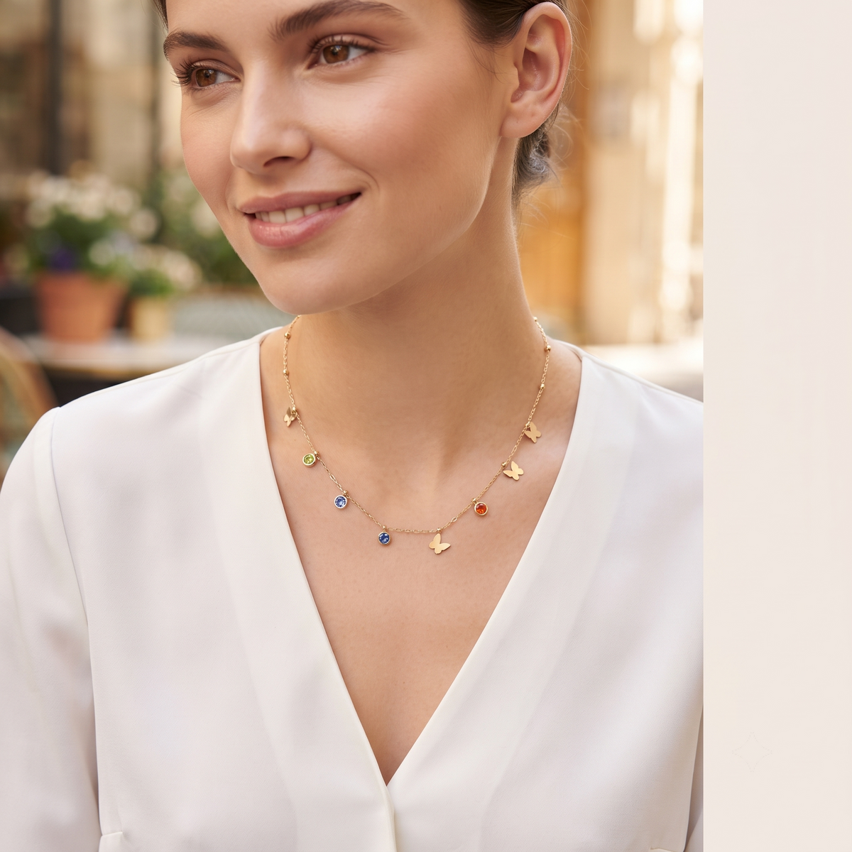 Vibrant Butterfly & Crystal Accented Necklace Necklaces
