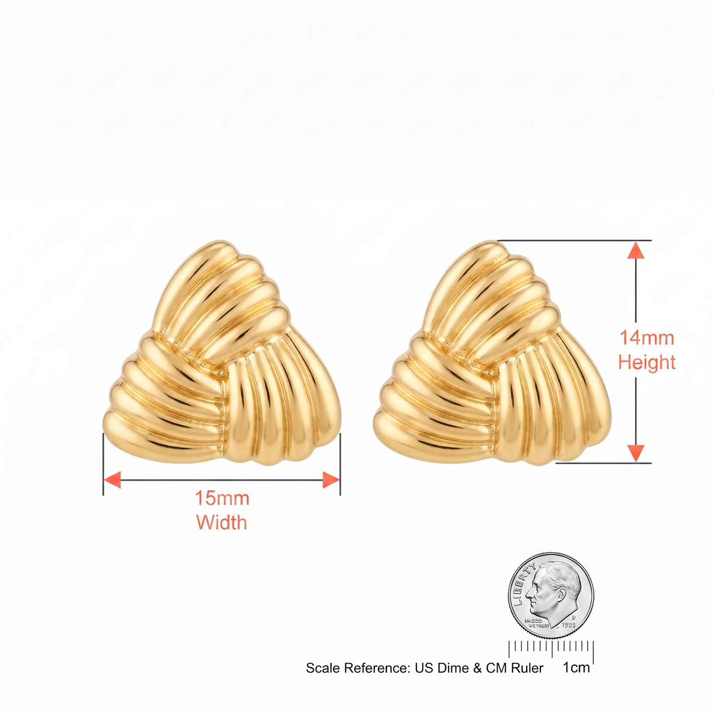 Trigon Texture Ear Rings