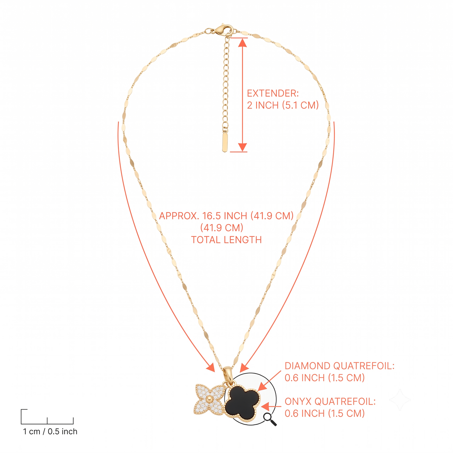 Floral & Clover Duo-Charm Necklace Necklaces