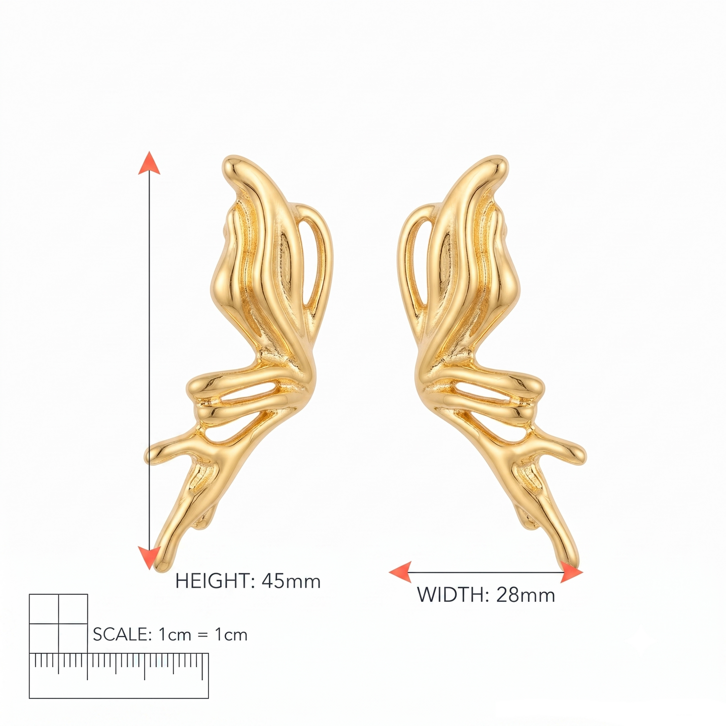 Abstract Wing Ear Rings