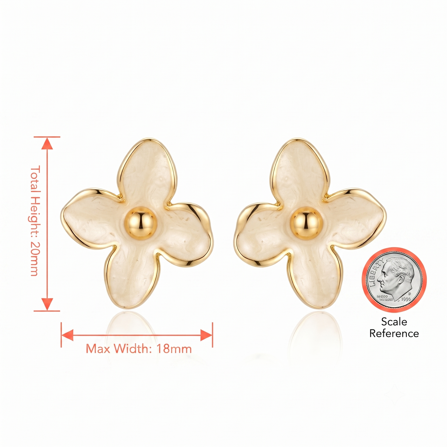 Four-Petal Flower Ear Rings