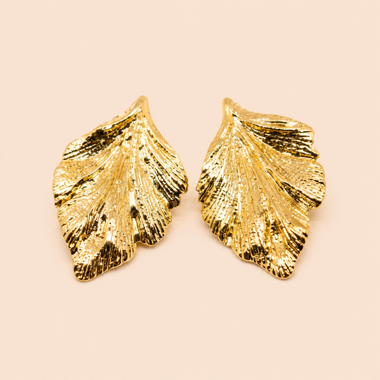 Leaf Texture Ear Rings
