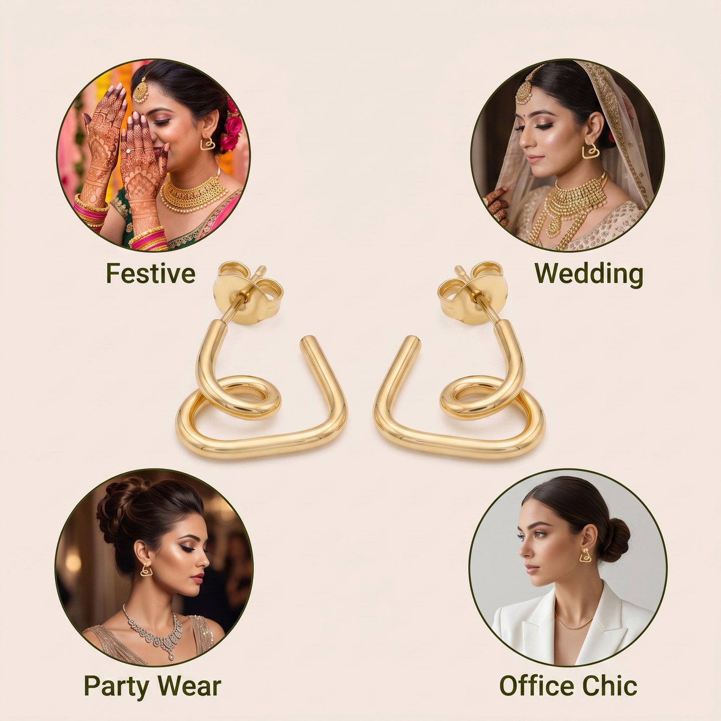 Square Hook Ear Rings