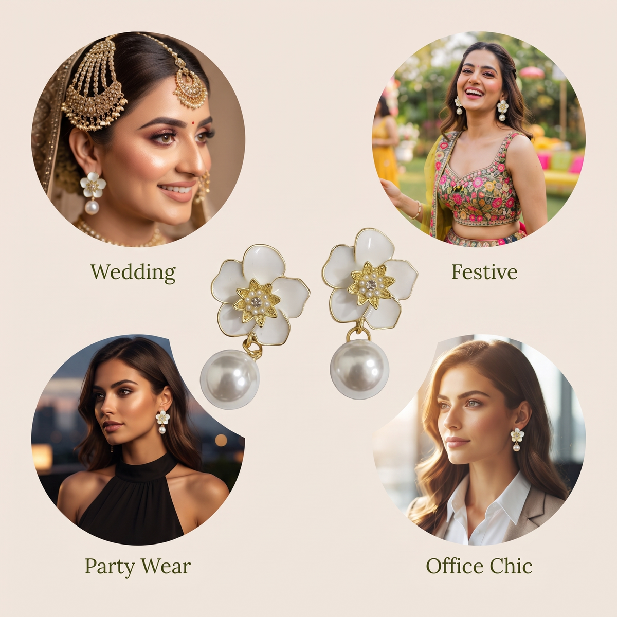 Pearl Cascade Ear Rings