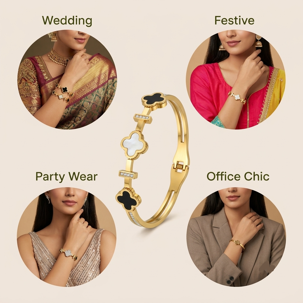 Clover Serenity Bangle Bracelet