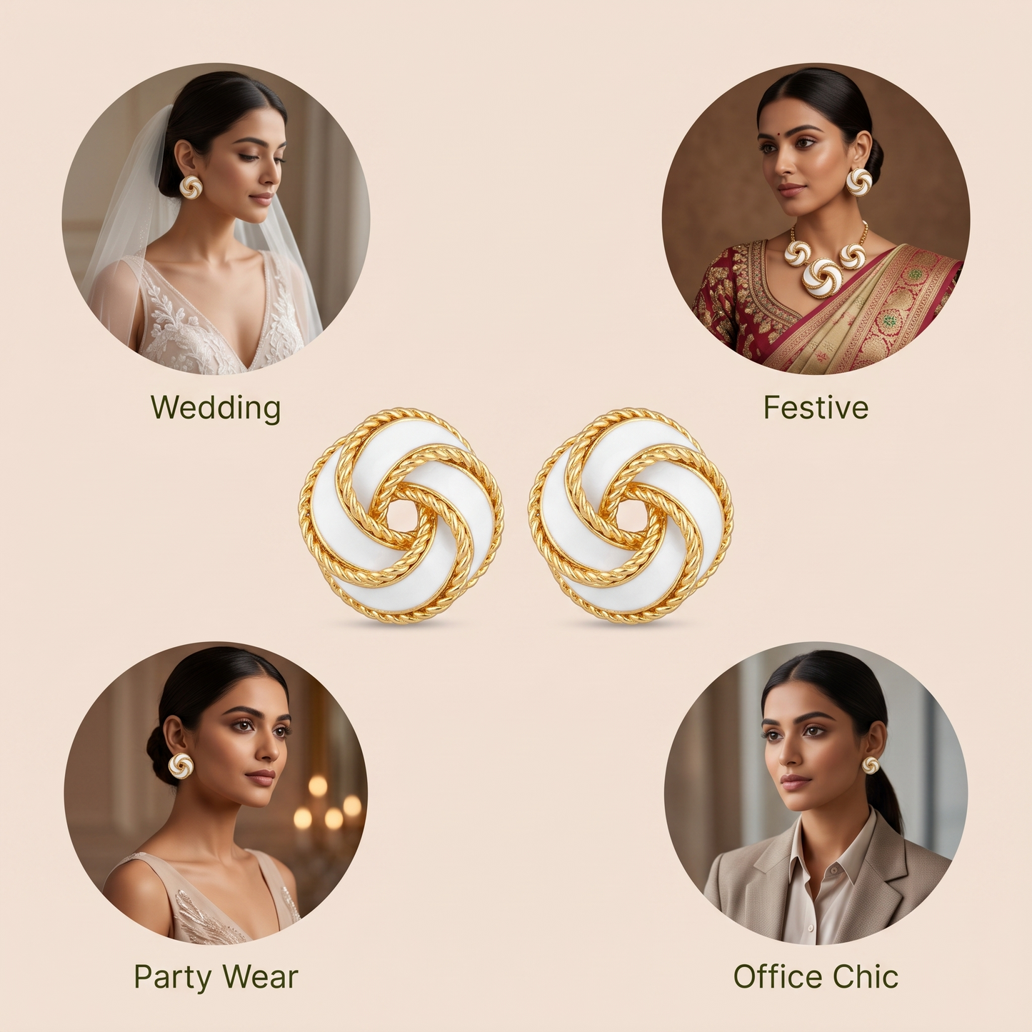 Interwoven Knot Ear Rings