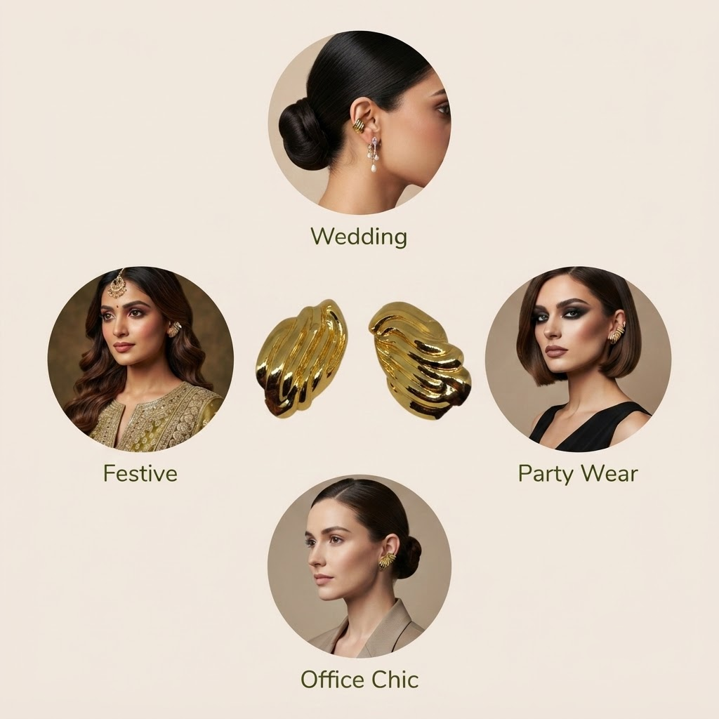 Golden Flora Ear Rings