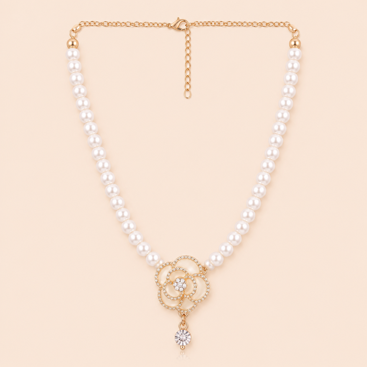 Classic Camellia Pearl Statement Necklace Necklaces