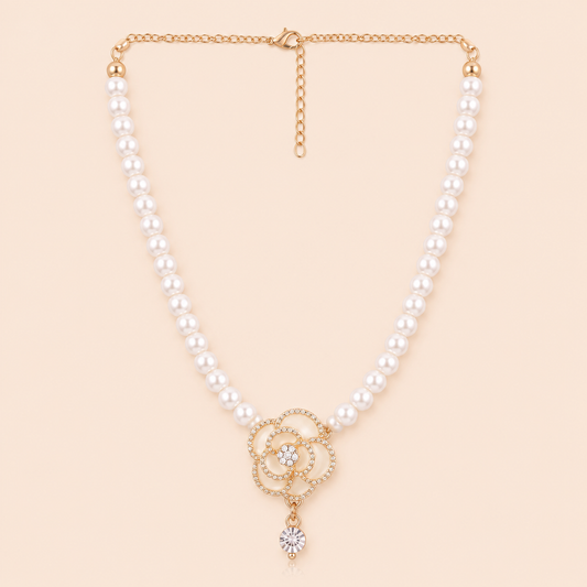 Classic Camellia Pearl Statement Necklace Necklaces