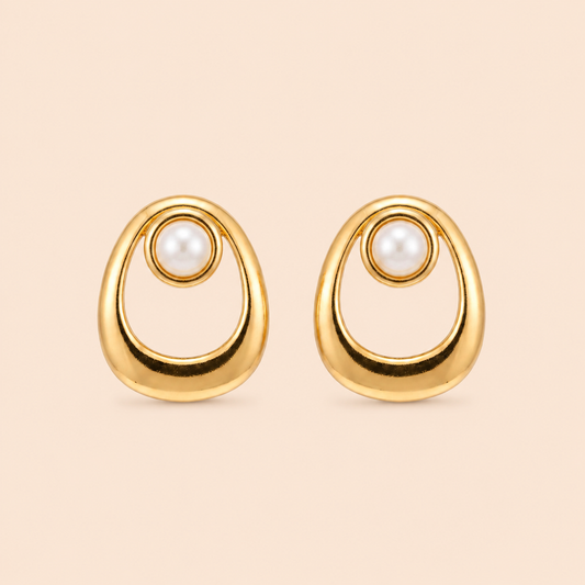 Pearl Circle Ear Rings
