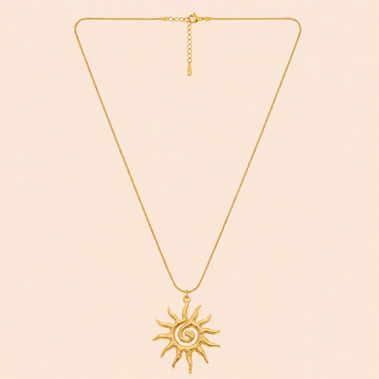 Radiant Textured Sun Medallion Necklaces