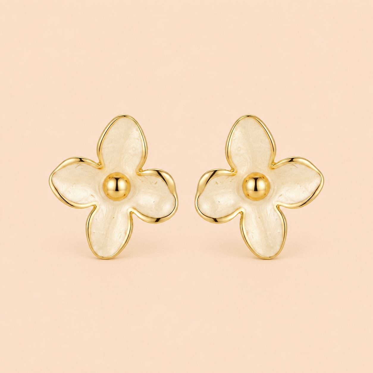 Four-Petal Flower Ear Rings
