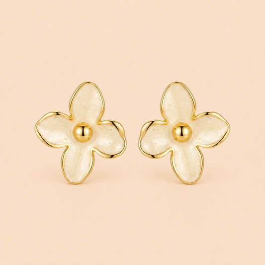Four-Petal Flower Ear Rings