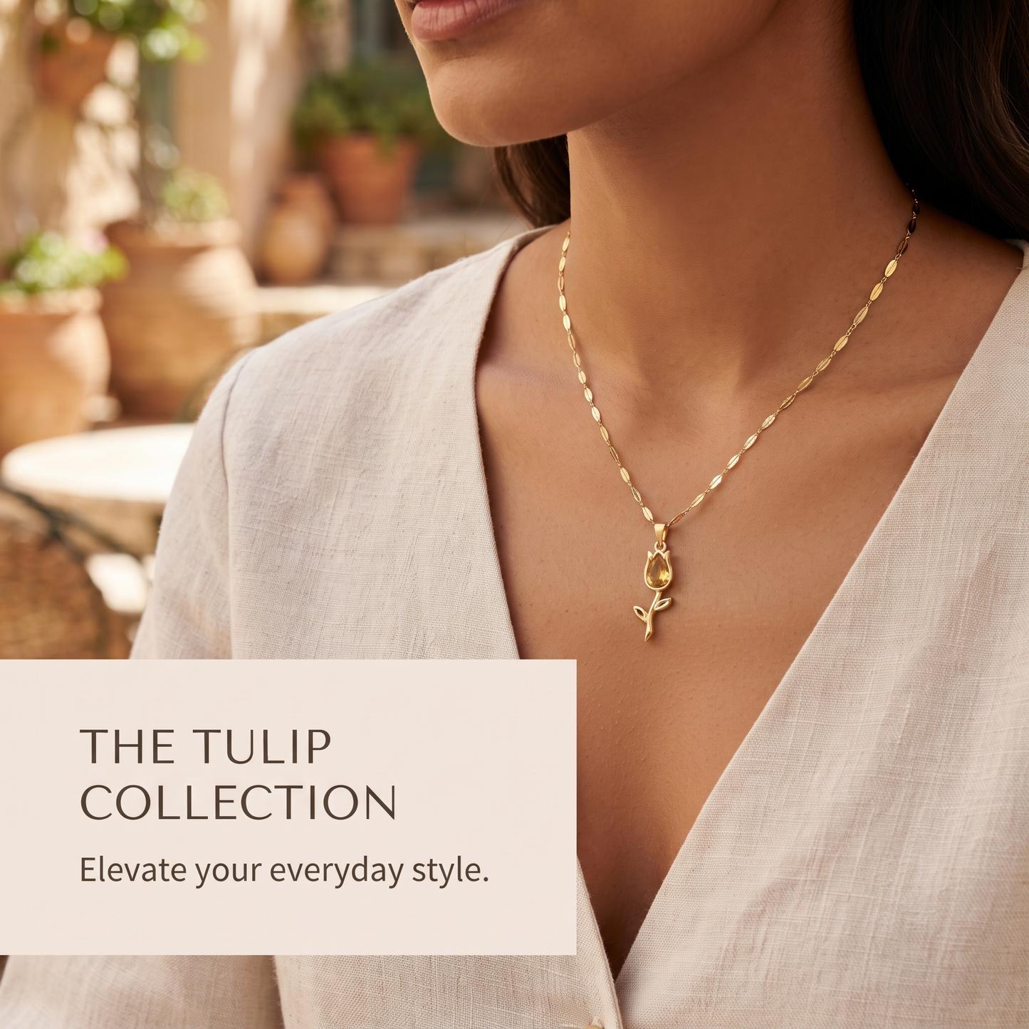 Golden Bloom Tulip Necklace Necklaces
