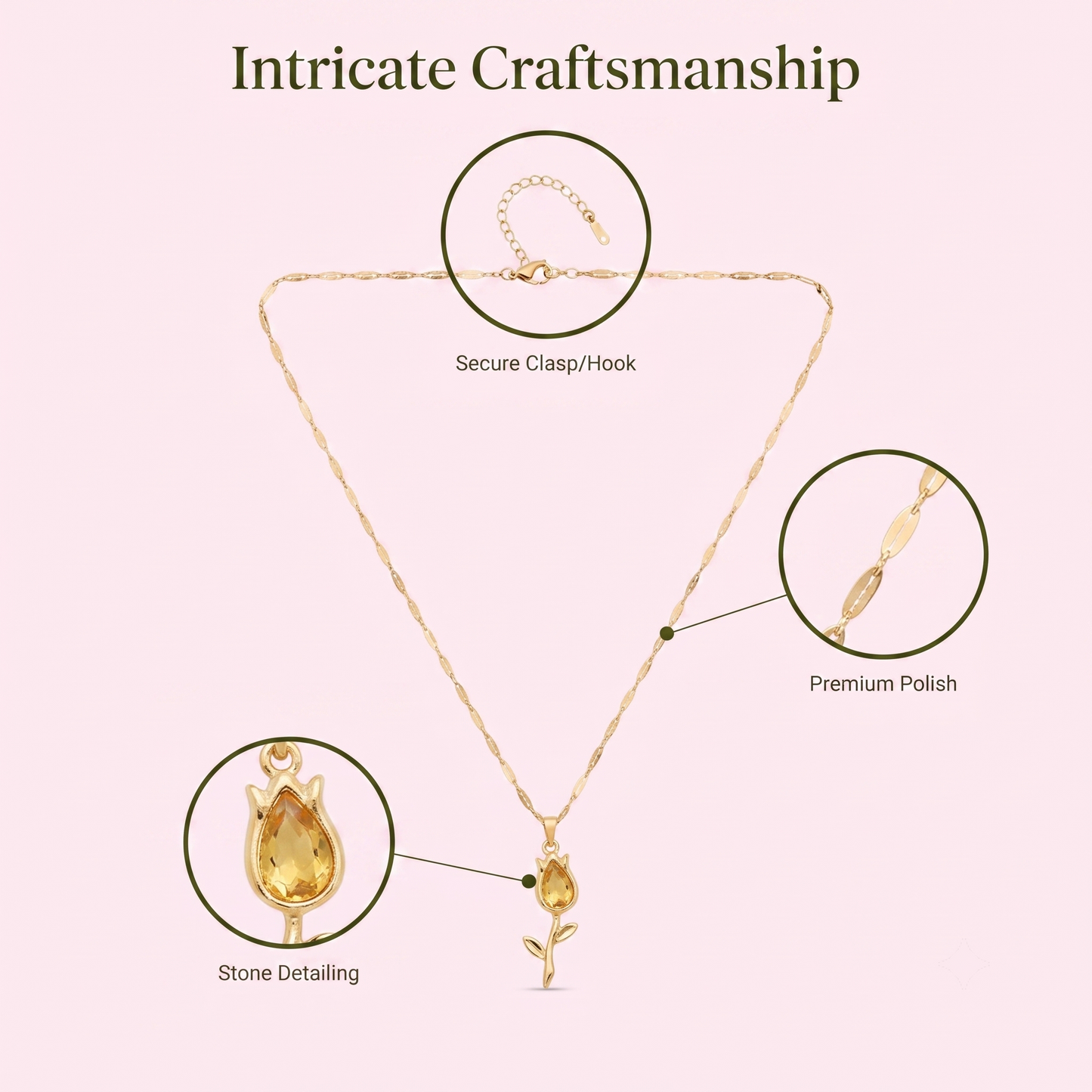 Golden Bloom Tulip Necklace Necklaces